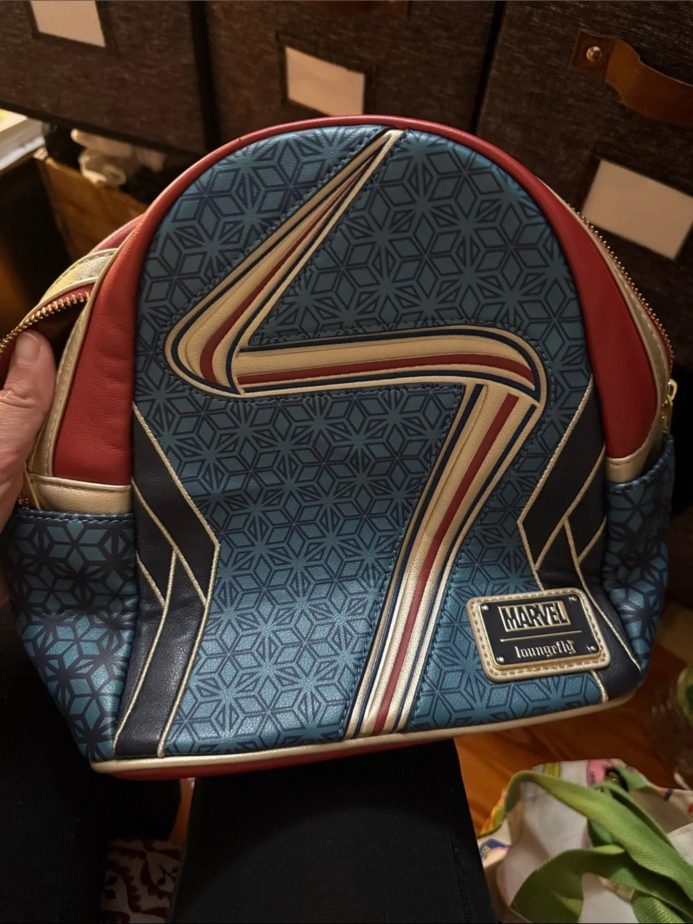 Loungefly Marvel Steve Rogers Shield Blue Red Mini Backpack
